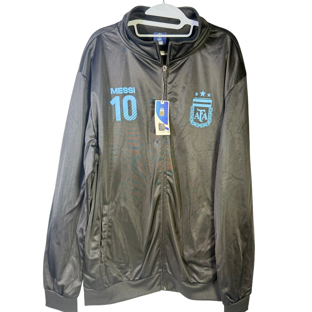 AFA Argentina Messi #10 Full Zip Track Jacket Black Blue Official Product XL NWT
